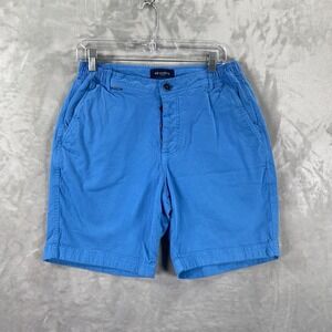 Mr Marvis Shorts Mens Large 8" Inseam Originals Perfect Chino Blue Button Fly